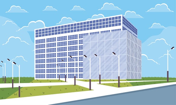 building urban cityscape scene vector