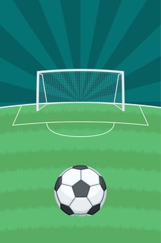 soccer balloon in camp vector