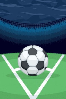soccer balloon in corner vector