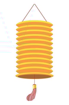 yellow chinese lamp vector