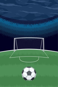 soccer balloon in penalty vector