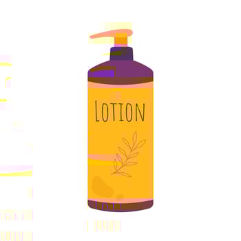 A bright jar of body care cosmetics. Body lotion. Vector illustration in flat style