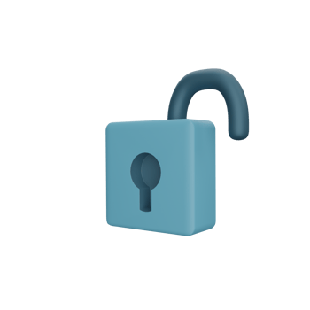 3D padlock unlock png