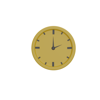 3D yellow clock png