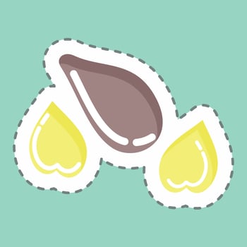 Sticker line cut Seeds. suitable for Garden symbol. simple design editable. design template vector. simple illustration vector