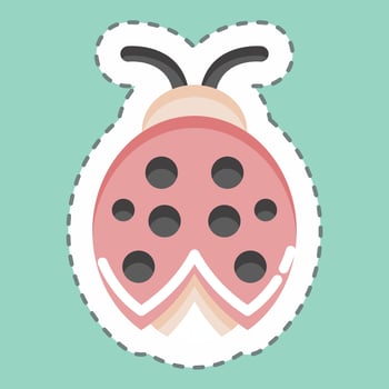 Sticker line cut Ladybug. suitable for Garden symbol. simple design editable. design template vector. simple illustration vector