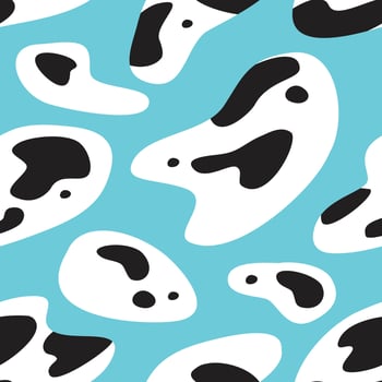 seamless pattern cow skin ornament with light blue background vector