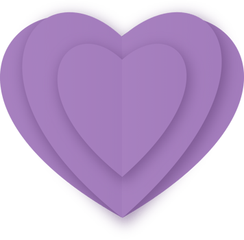 Purple Paper Cut Heart png