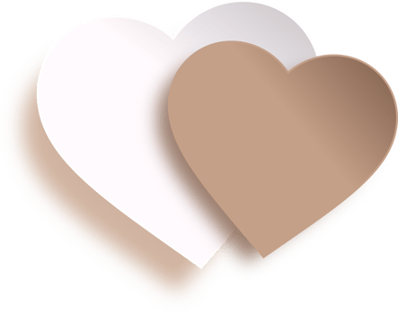 Two Heart Paper Cut With Shadow png
