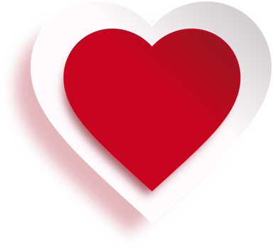 Red Paper Cut Heart With Shadow png