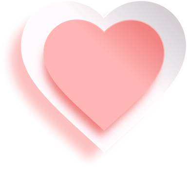 Pink Paper Cut Heart With Shadow png