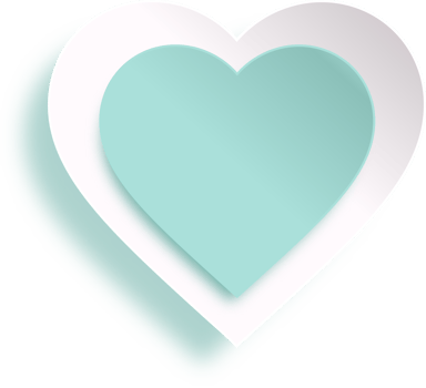 Turquoise Paper Cut Heart With Shadow png