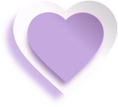 Purple Paper Cut Heart With Shadow png