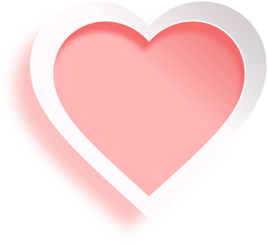 White And Pink Heart Paper Cut Style png