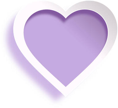 White And Purple Heart Paper Cut Style png