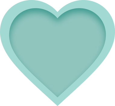 Blank Turquoise Heart Layered Paper Cut Style png