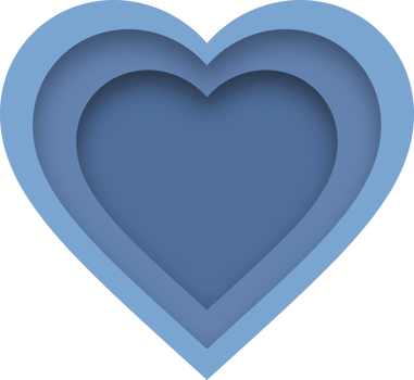 Blue Heart Shape Multi Layered Paper Cut Style png