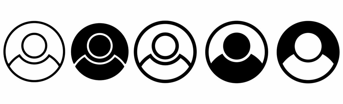 user icon set isolated on white background vector