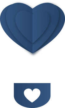 Dark Blue Heart Shaped Hot Air Balloon, Heart Hot Air Balloon Paper Cut png