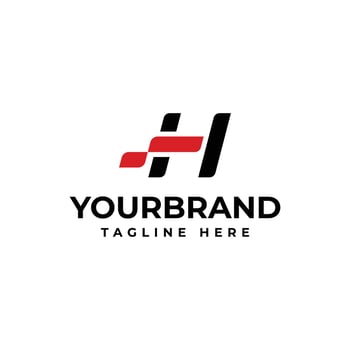 The letter H logo, perfect for your corporate identity. Racing logo design concept template. vector