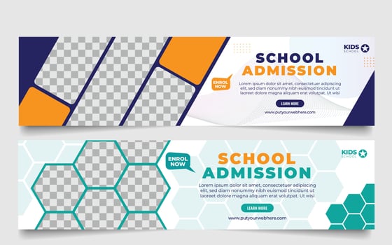 Colorful school admission flyer template design. Kids school design for poster, and banner. Education flyer vector template.