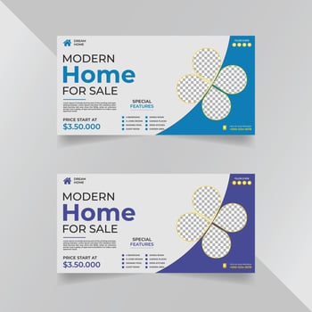 modern home for sale Billboard Banner template vector
