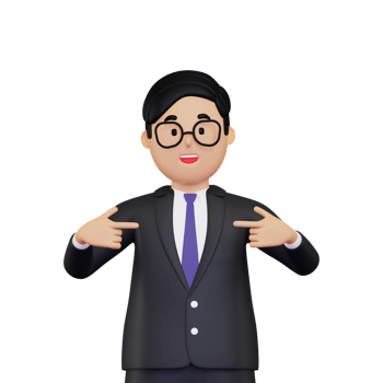 3d Businessman pointing finger at himself illustration png