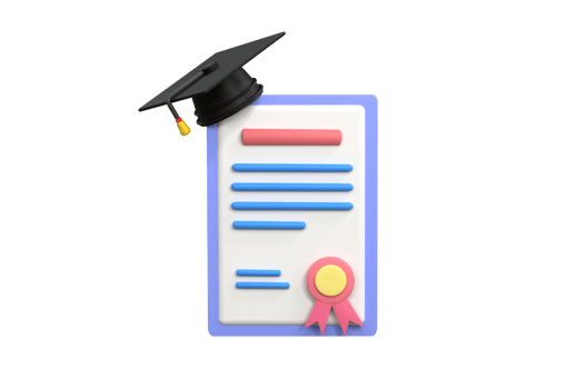 Achievement, award, grant, diploma concepts. graduation certificate with stamp and ribbon bow. png