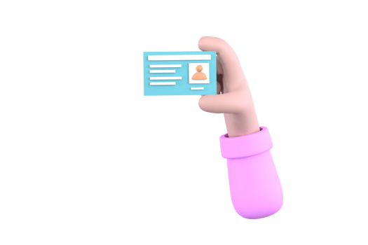 Cartoon businessman Hand holding Id card. png