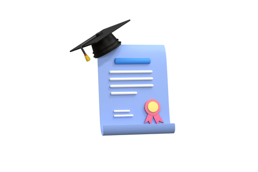 Achievement, award, grant, diploma concepts. graduation certificate with stamp and ribbon bow. png