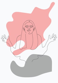 Beautiful one-line woman portrait Vector minimalist style portrait
