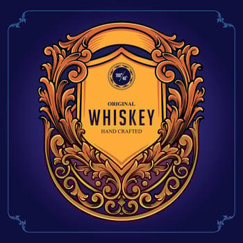 Luxury vintage whisky label frame illustrations vector