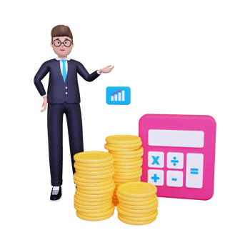 3d Financial Calculation illustration png
