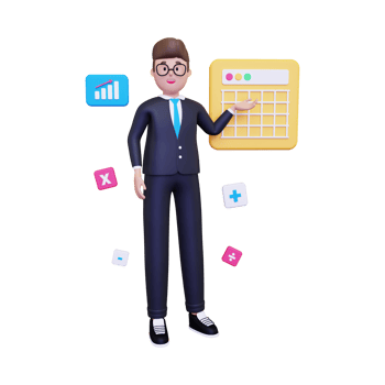 3d Businessman presenting illustration png
