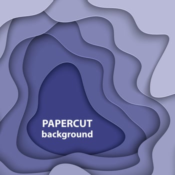 Vector background with violet colorful paper cut shapes. 3D abstract paper art style, design layout for business presentations, flyers, posters, prints, decoration, cards, brochure