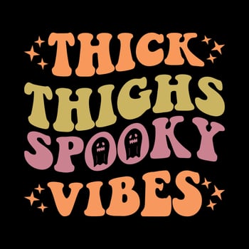 Halloween Retro Wavy T Shirt Design vector