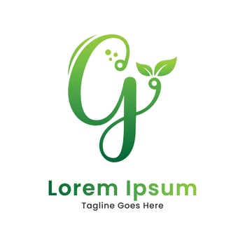 Eco initial letter g with gradient nature green leaf logo design vector