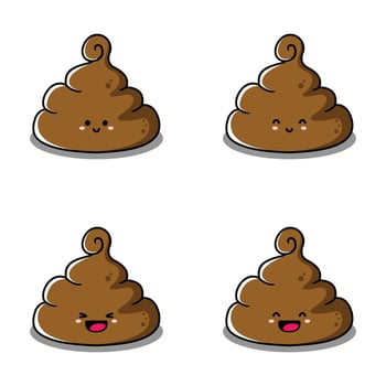 vector illustration of cute poop emoji