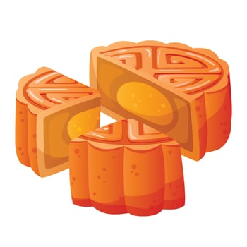 Moon cake, mooncake for Mid Autumn festival or Moon festival vector