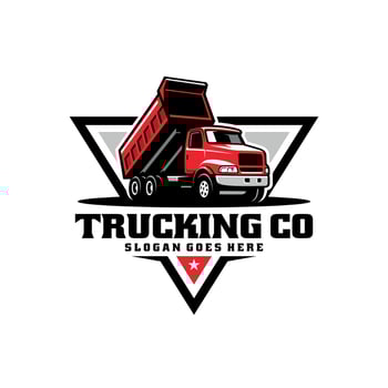 dump truck illustration logo vector