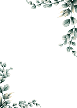 Watercolor eucalyptus leaf frame png