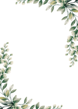 Watercolor eucalyptus leaf frame png