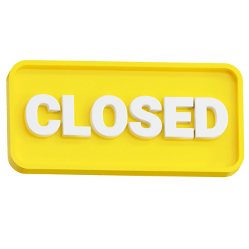 3D rendering Closed sign icon, closed banner business concept. png