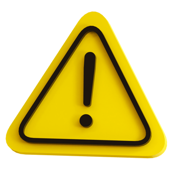 3D rendering Exclamation mark sign icon png