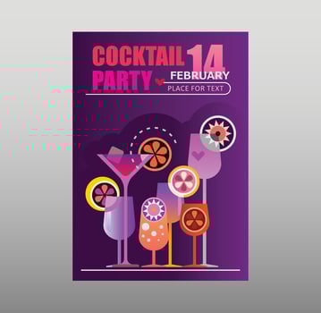 Holiday Cocktail Party Poster Template vector