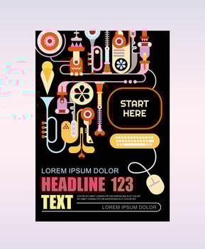 Computer Network Concept Poster Template vector