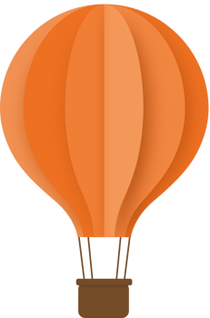Orange Paper Hot Air Balloon, Hot Air Balloon Paper Cut png