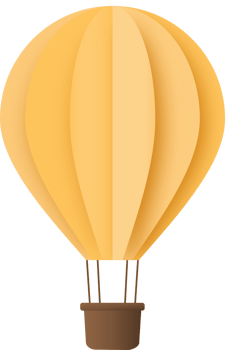 Yellow Paper Hot Air Balloon, Hot Air Balloon Paper Cut png