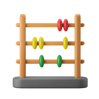 math abacus children toy 3d icon illustration png