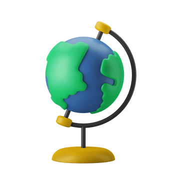 world miniature earth globe 3d icon illustration png